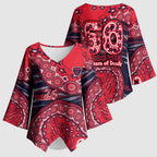 Melbourne Demons NAIDOC Week 2026 Kimono Sleeve Blouse Australian Aboriginal Dot Art Dreamtime Pattern Style