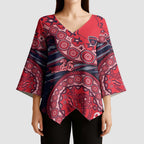 Melbourne Demons NAIDOC Week 2026 Kimono Sleeve Blouse Australian Aboriginal Dot Art Dreamtime Pattern Style