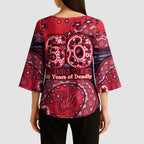 Melbourne Demons NAIDOC Week 2026 Kimono Sleeve Blouse Australian Aboriginal Dot Art Dreamtime Pattern Style