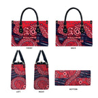 Melbourne Demons NAIDOC Week 2026 Leather Bag Australian Aboriginal Dot Art Dreamtime Pattern Style