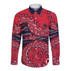 Melbourne Demons NAIDOC Week 2026 Long Sleeve Button Shirt Australian Aboriginal Dot Art Dreamtime Pattern Style