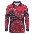 Melbourne Demons NAIDOC Week 2026 Long Sleeve Polo Shirt Australian Aboriginal Dot Art Dreamtime Pattern Style