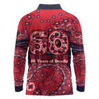 Melbourne Demons NAIDOC Week 2026 Long Sleeve Polo Shirt Australian Aboriginal Dot Art Dreamtime Pattern Style