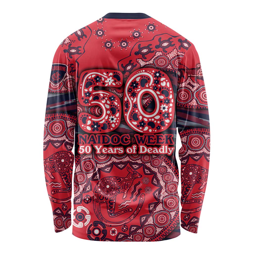 Melbourne Demons NAIDOC Week 2026 Long Sleeve Shirt Australian Aboriginal Dot Art Dreamtime Pattern Style