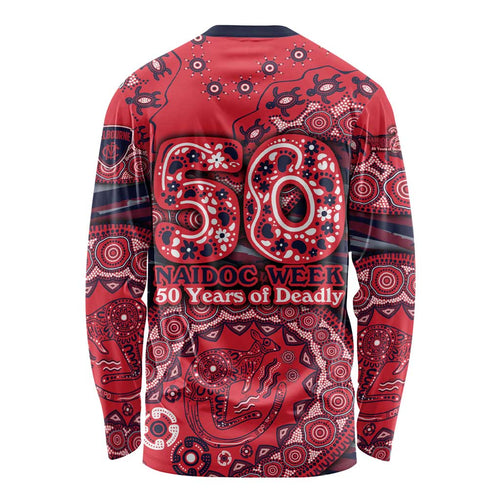 Melbourne Demons NAIDOC Week 2026 Long Sleeve Shirt Australian Aboriginal Dot Art Dreamtime Pattern Style