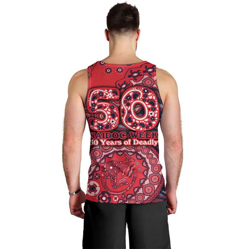 Melbourne Demons NAIDOC Week 2026 Men Tank Top Australian Aboriginal Dot Art Dreamtime Pattern Style