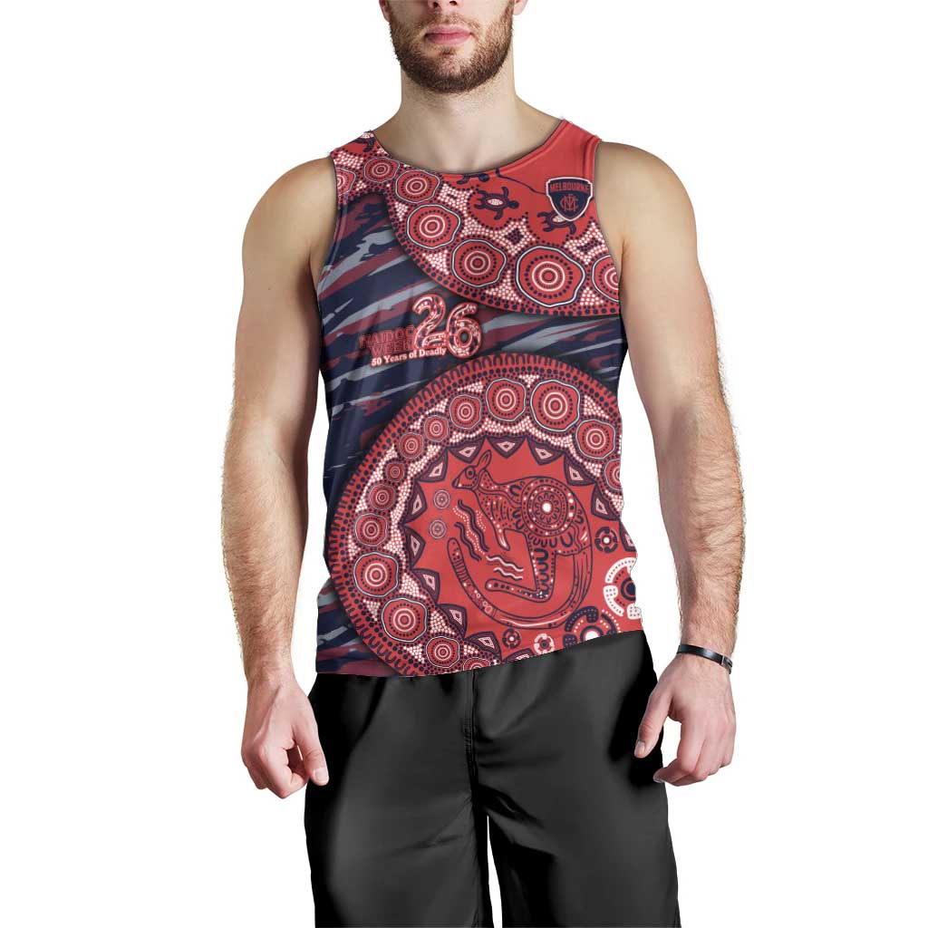 Melbourne Demons NAIDOC Week 2026 Men Tank Top Australian Aboriginal Dot Art Dreamtime Pattern Style