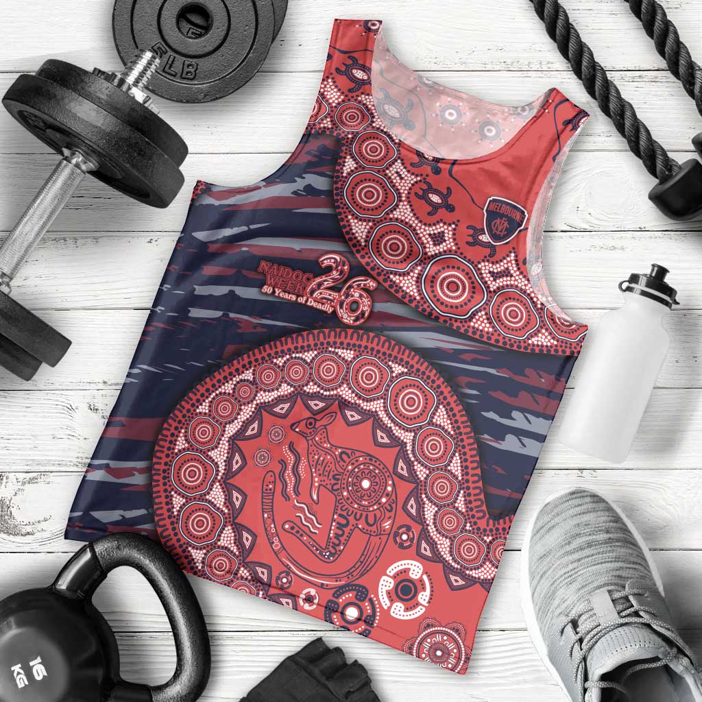 Melbourne Demons NAIDOC Week 2026 Men Tank Top Australian Aboriginal Dot Art Dreamtime Pattern Style