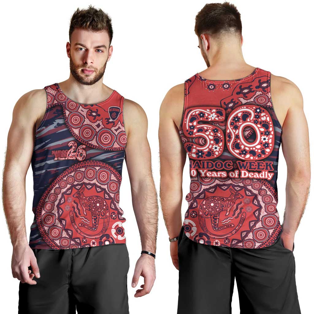 Melbourne Demons NAIDOC Week 2026 Men Tank Top Australian Aboriginal Dot Art Dreamtime Pattern Style
