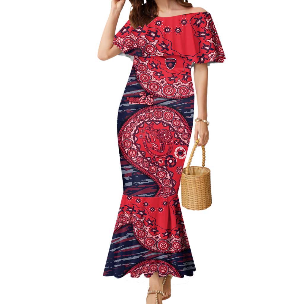 Melbourne Demons NAIDOC Week 2026 Mermaid Dress Australian Aboriginal Dot Art Dreamtime Pattern Style