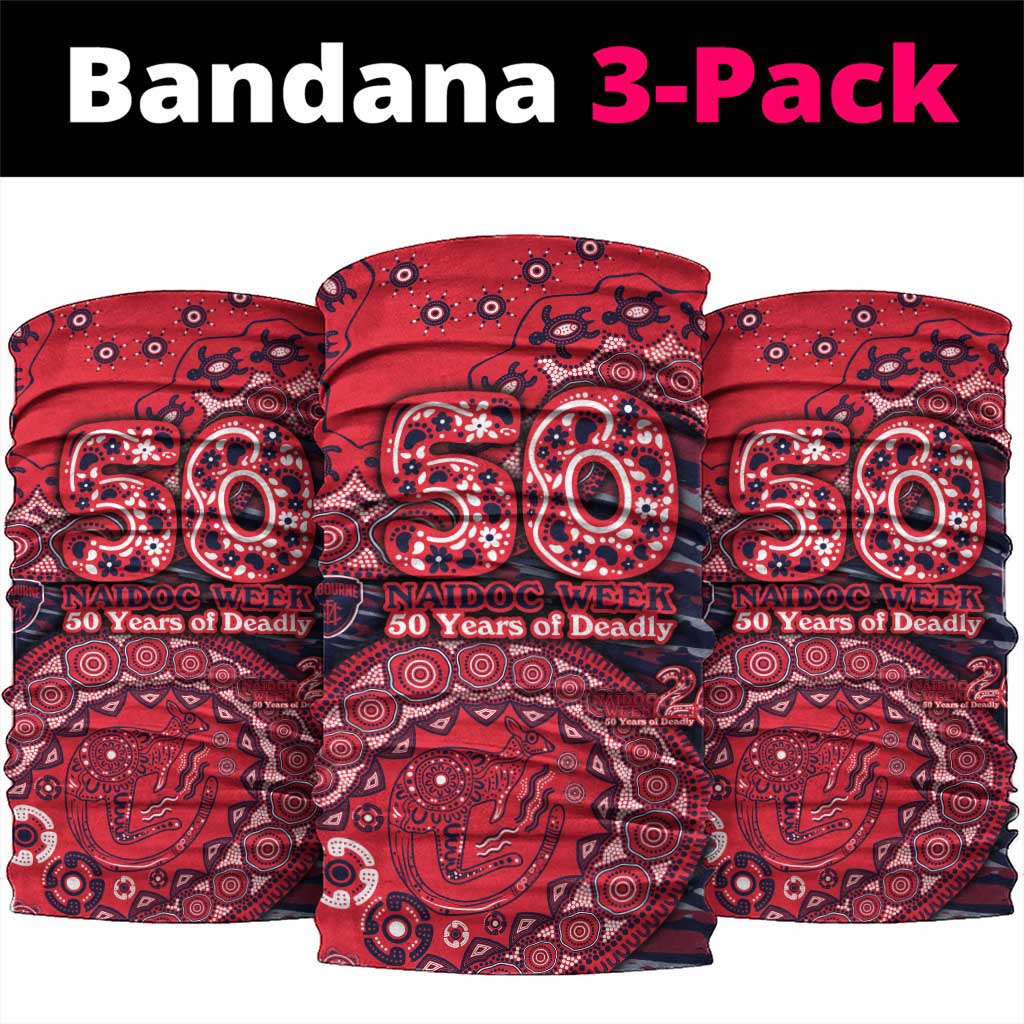 Melbourne Demons NAIDOC Week 2026 Neck Gaiter Australian Aboriginal Dot Art Dreamtime Pattern Style
