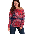 Melbourne Demons NAIDOC Week 2026 Off Shoulder Sweater Australian Aboriginal Dot Art Dreamtime Pattern Style