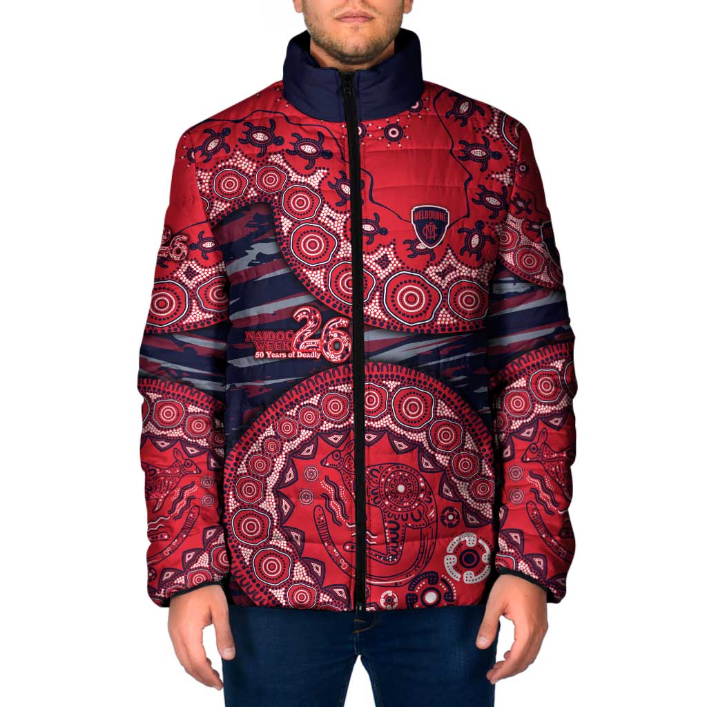 Melbourne Demons NAIDOC Week 2026 Padded Jacket Australian Aboriginal Dot Art Dreamtime Pattern Style