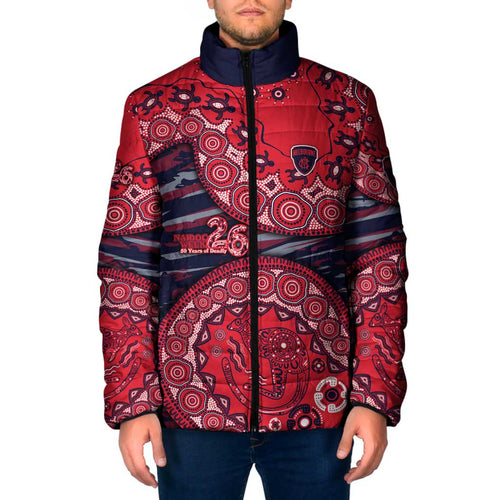 Melbourne Demons NAIDOC Week 2026 Padded Jacket Australian Aboriginal Dot Art Dreamtime Pattern Style