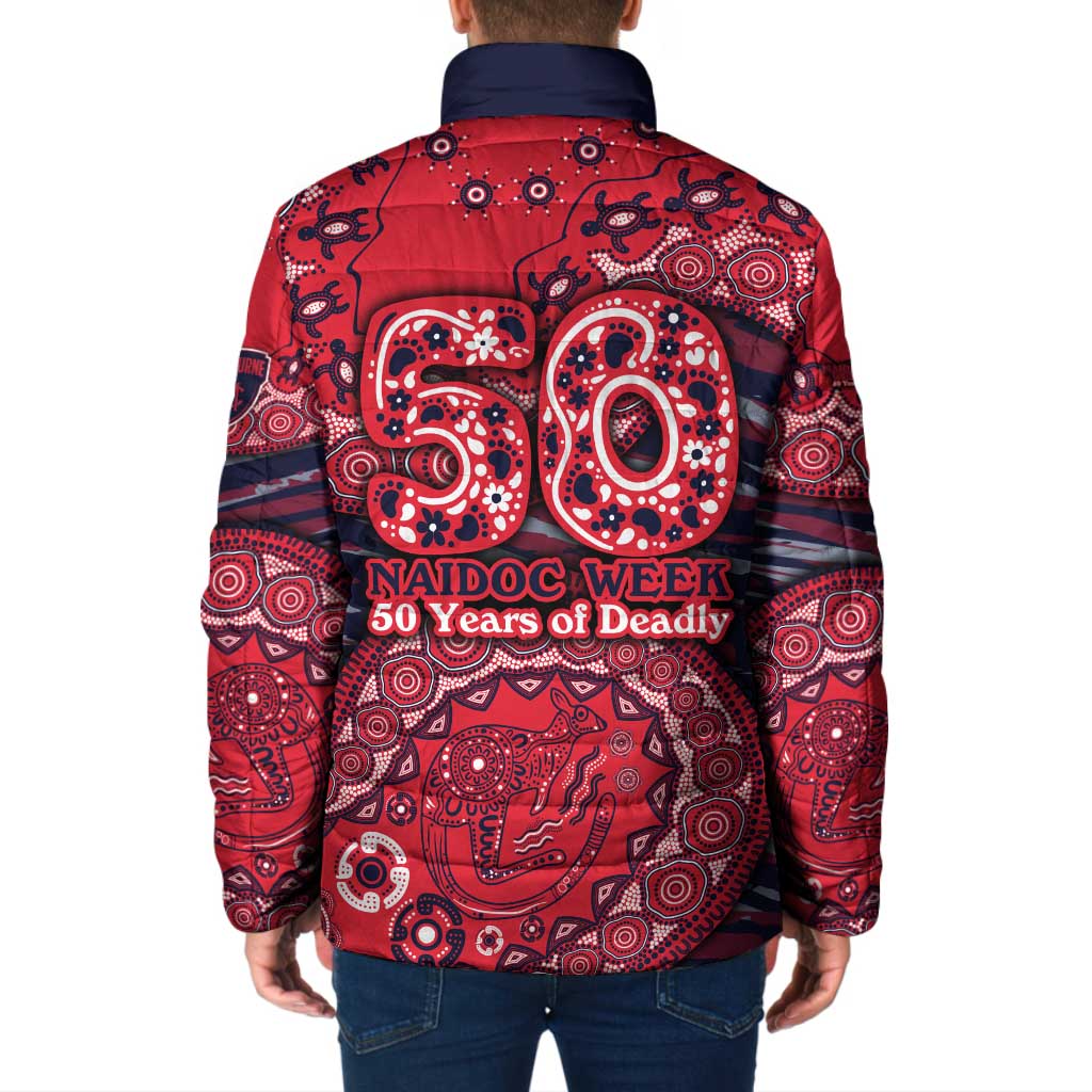 Melbourne Demons NAIDOC Week 2026 Padded Jacket Australian Aboriginal Dot Art Dreamtime Pattern Style