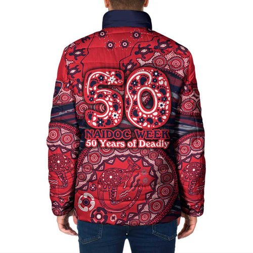 Melbourne Demons NAIDOC Week 2026 Padded Jacket Australian Aboriginal Dot Art Dreamtime Pattern Style