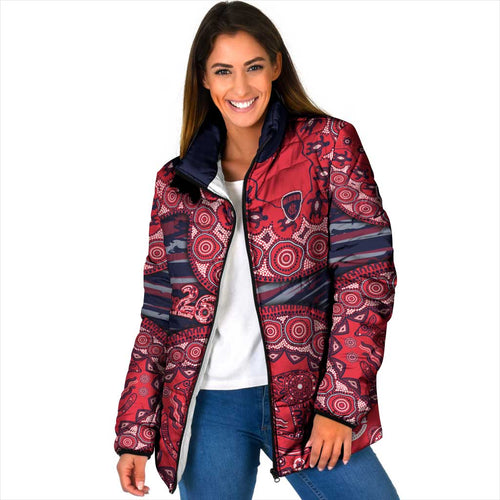 Melbourne Demons NAIDOC Week 2026 Padded Jacket Australian Aboriginal Dot Art Dreamtime Pattern Style