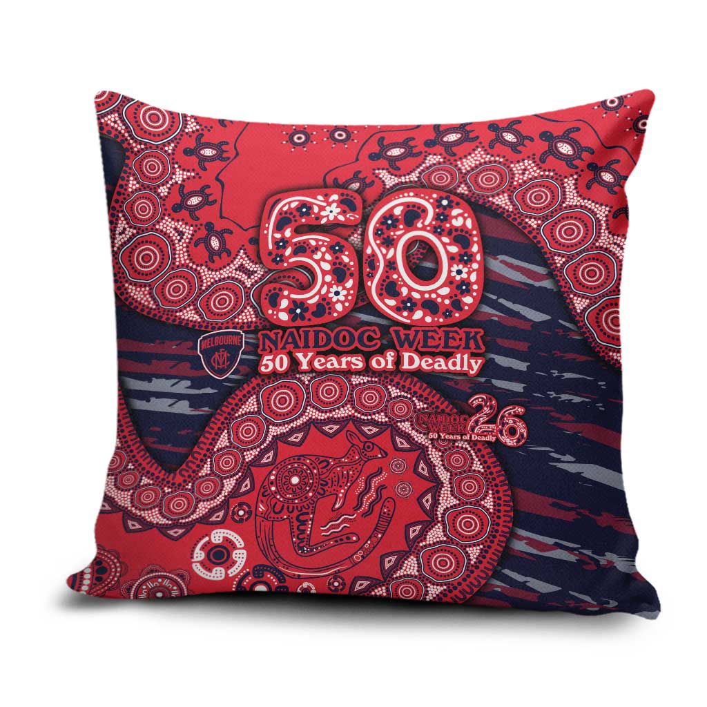 Melbourne Demons NAIDOC Week 2026 Pillow Cover Australian Aboriginal Dot Art Dreamtime Pattern Style