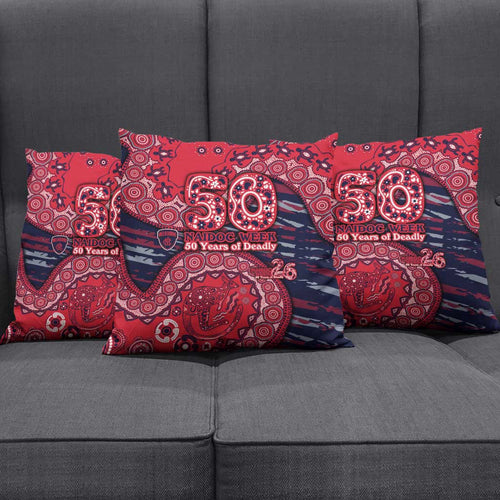 Melbourne Demons NAIDOC Week 2026 Pillow Cover Australian Aboriginal Dot Art Dreamtime Pattern Style