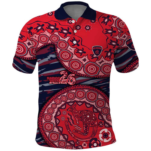 Melbourne Demons NAIDOC Week 2026 Polo Shirt Australian Aboriginal Dot Art Dreamtime Pattern Style