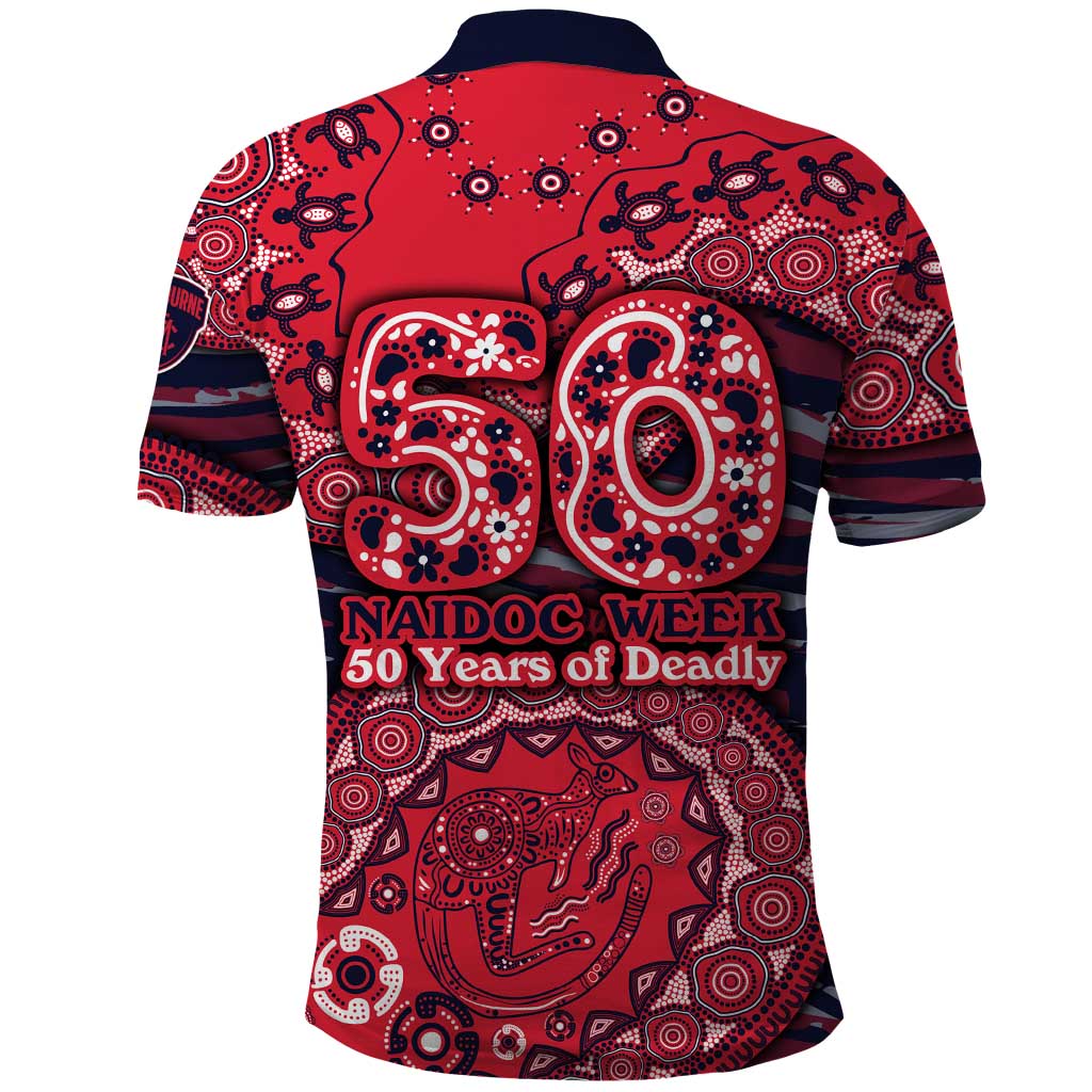 Melbourne Demons NAIDOC Week 2026 Polo Shirt Australian Aboriginal Dot Art Dreamtime Pattern Style