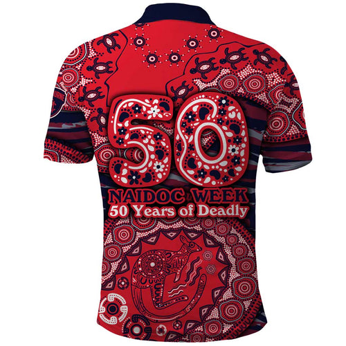 Melbourne Demons NAIDOC Week 2026 Polo Shirt Australian Aboriginal Dot Art Dreamtime Pattern Style