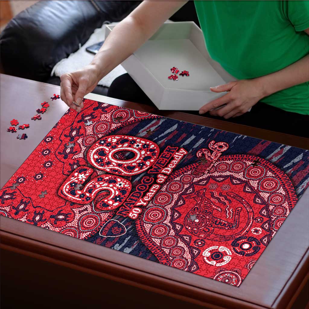 Melbourne Demons NAIDOC Week 2026 Puzzle Australian Aboriginal Dot Art Dreamtime Pattern Style