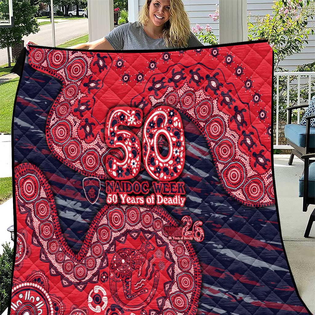 Melbourne Demons NAIDOC Week 2026 Quilt Australian Aboriginal Dot Art Dreamtime Pattern Style