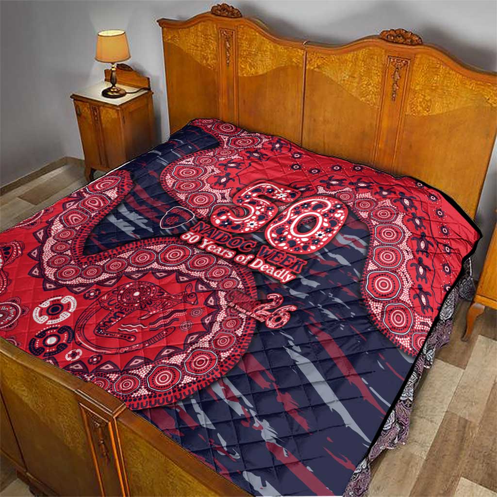 Melbourne Demons NAIDOC Week 2026 Quilt Australian Aboriginal Dot Art Dreamtime Pattern Style