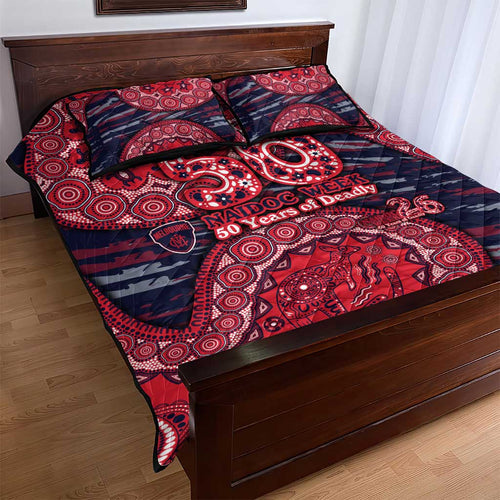 Melbourne Demons NAIDOC Week 2026 Quilt Bed Set Australian Aboriginal Dot Art Dreamtime Pattern Style