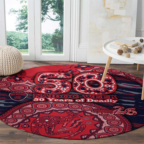 Melbourne Demons NAIDOC Week 2026 Round Carpet Australian Aboriginal Dot Art Dreamtime Pattern Style