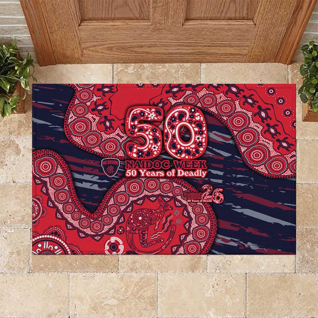 Melbourne Demons NAIDOC Week 2026 Rubber Doormat Australian Aboriginal Dot Art Dreamtime Pattern Style