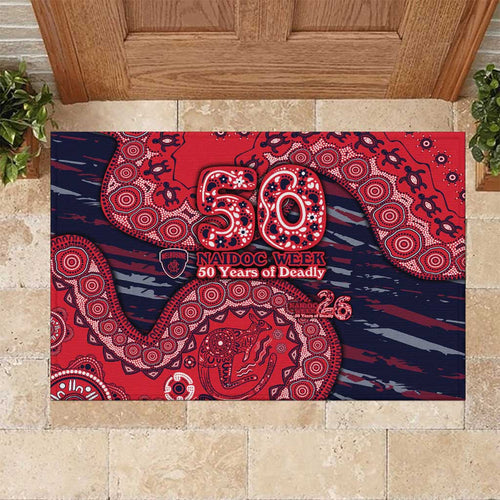 Melbourne Demons NAIDOC Week 2026 Rubber Doormat Australian Aboriginal Dot Art Dreamtime Pattern Style