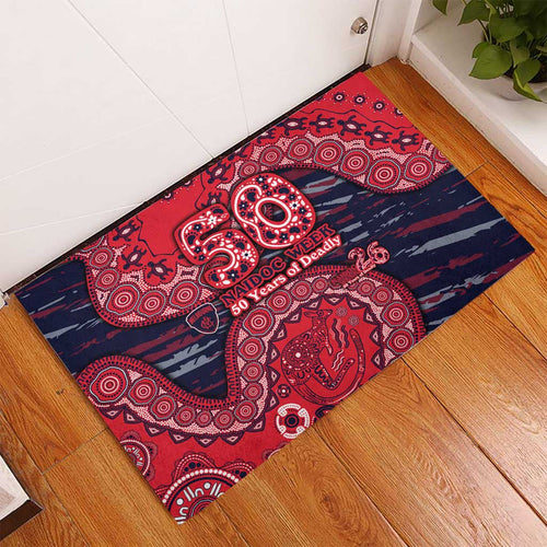Melbourne Demons NAIDOC Week 2026 Rubber Doormat Australian Aboriginal Dot Art Dreamtime Pattern Style