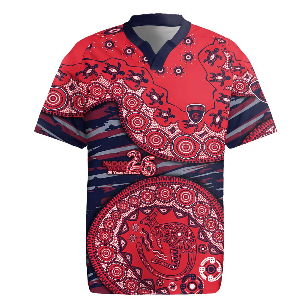Melbourne Demons NAIDOC Week 2026 Rugby Jersey Australian Aboriginal Dot Art Dreamtime Pattern Style