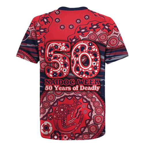 Melbourne Demons NAIDOC Week 2026 Rugby Jersey Australian Aboriginal Dot Art Dreamtime Pattern Style