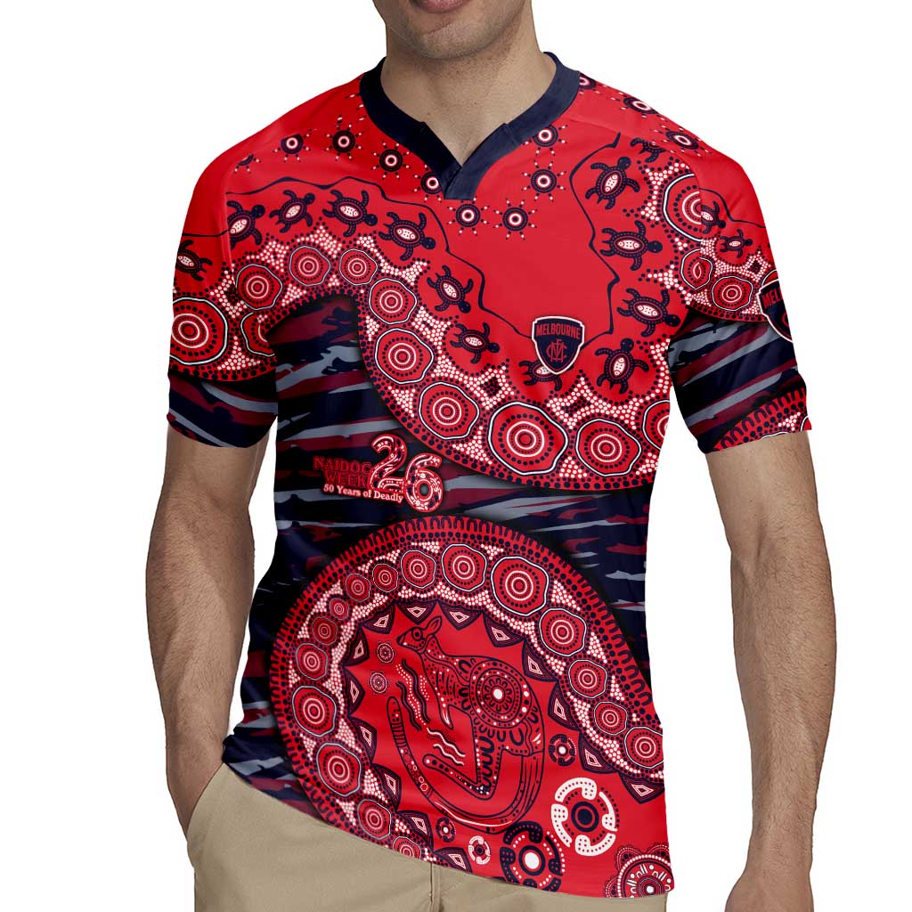 Melbourne Demons NAIDOC Week 2026 Rugby Jersey Australian Aboriginal Dot Art Dreamtime Pattern Style