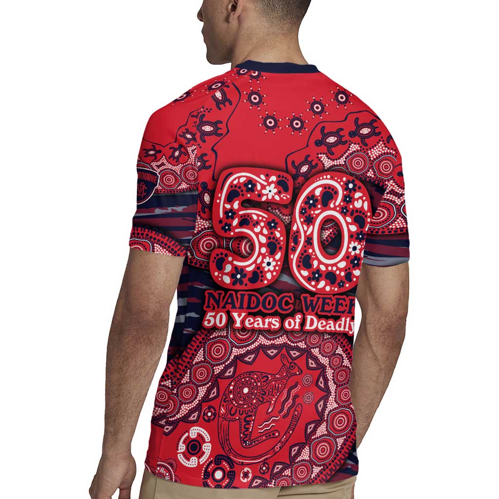 Melbourne Demons NAIDOC Week 2026 Rugby Jersey Australian Aboriginal Dot Art Dreamtime Pattern Style