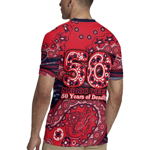 Melbourne Demons NAIDOC Week 2026 Rugby Jersey Australian Aboriginal Dot Art Dreamtime Pattern Style