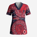 Melbourne Demons NAIDOC Week 2026 Scrub Top Australian Aboriginal Dot Art Dreamtime Pattern Style