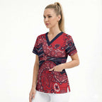 Melbourne Demons NAIDOC Week 2026 Scrub Top Australian Aboriginal Dot Art Dreamtime Pattern Style