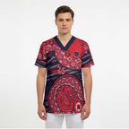 Melbourne Demons NAIDOC Week 2026 Scrub Top Australian Aboriginal Dot Art Dreamtime Pattern Style