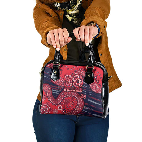 Melbourne Demons NAIDOC Week 2026 Shoulder Handbag Australian Aboriginal Dot Art Dreamtime Pattern Style