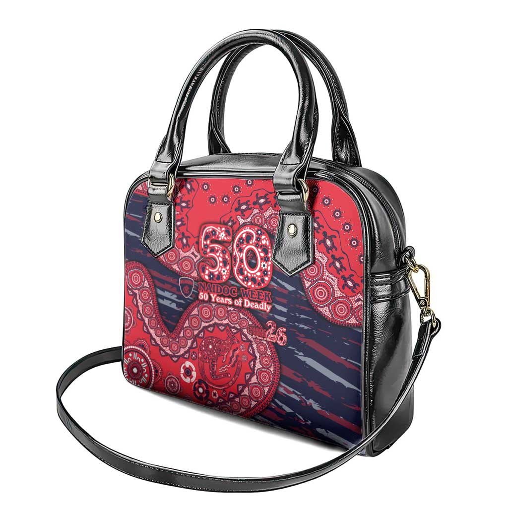 Melbourne Demons NAIDOC Week 2026 Shoulder Handbag Australian Aboriginal Dot Art Dreamtime Pattern Style