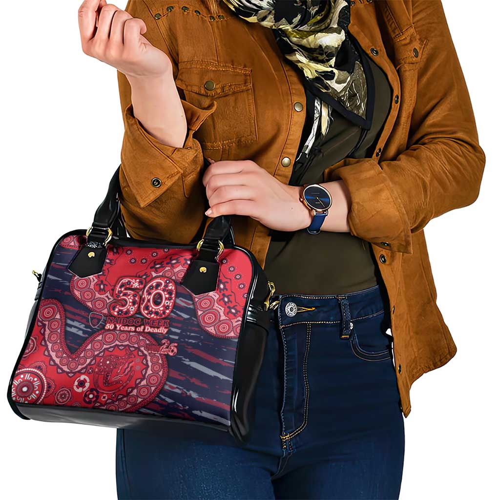 Melbourne Demons NAIDOC Week 2026 Shoulder Handbag Australian Aboriginal Dot Art Dreamtime Pattern Style