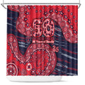 Melbourne Demons NAIDOC Week 2026 Shower Curtain Australian Aboriginal Dot Art Dreamtime Pattern Style