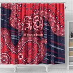 Melbourne Demons NAIDOC Week 2026 Shower Curtain Australian Aboriginal Dot Art Dreamtime Pattern Style