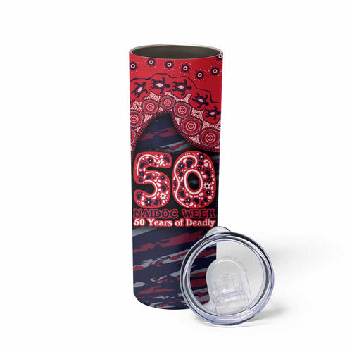 Melbourne Demons NAIDOC Week 2026 Skinny Tumbler Australian Aboriginal Dot Art Dreamtime Pattern Style