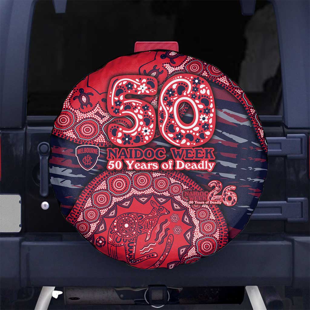 Melbourne Demons NAIDOC Week 2026 Spare Tire Cover Australian Aboriginal Dot Art Dreamtime Pattern Style