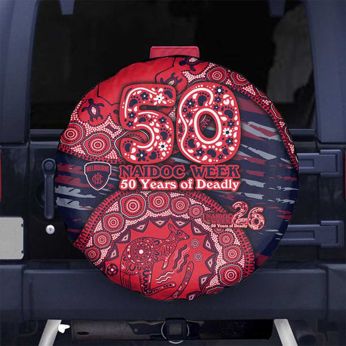 Melbourne Demons NAIDOC Week 2026 Spare Tire Cover Australian Aboriginal Dot Art Dreamtime Pattern Style
